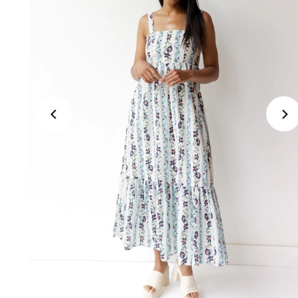 Mable Floral Tiered Maxi Dress‎ Cottagecore Boho Small